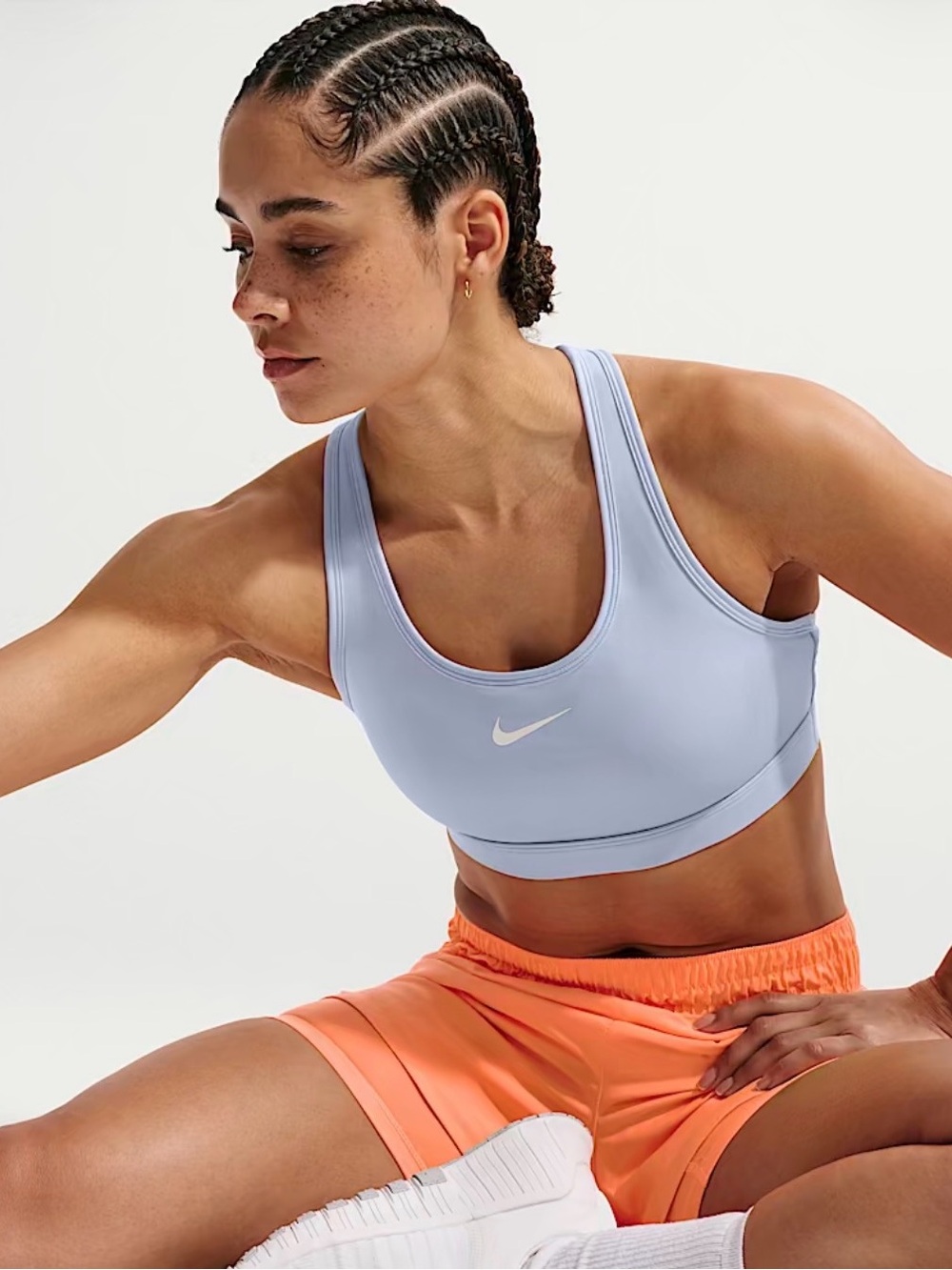 Nike Women’s Medium Swoosh Med Support Padded Racerback Sports Bra Hydrogen Blue